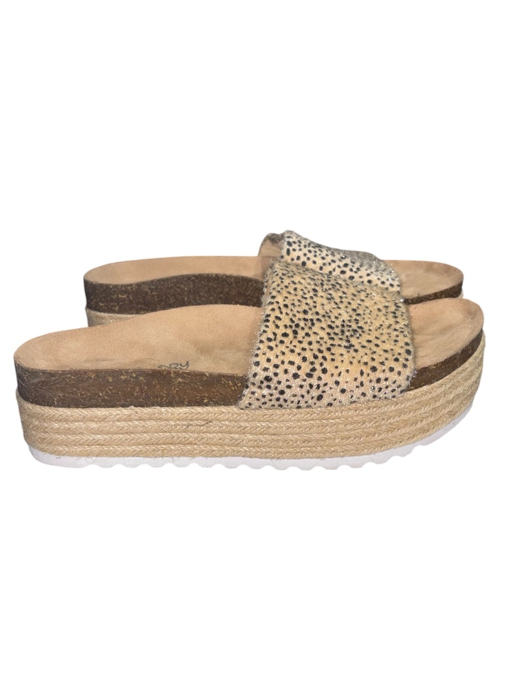 Dirty Laundry Pippa Platform Espadrille Sandals In Fuzzy Cheetah Print Size 8